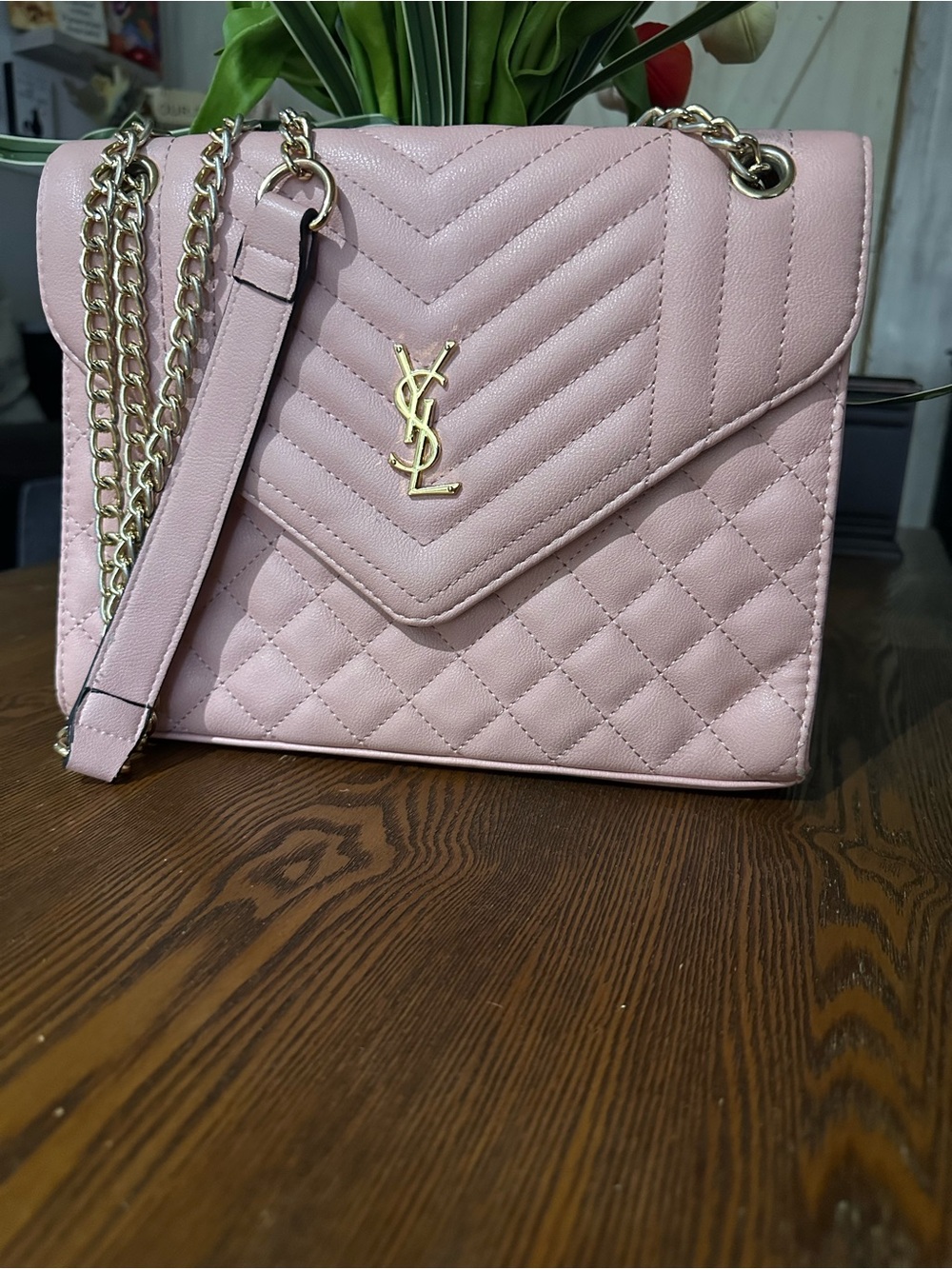 Fashion Inspired Quilted Pink Chain Shoulder Bag